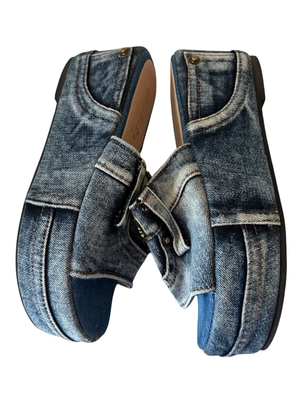 Meisile denim slide sandals w/ jeansinspired upper design with 